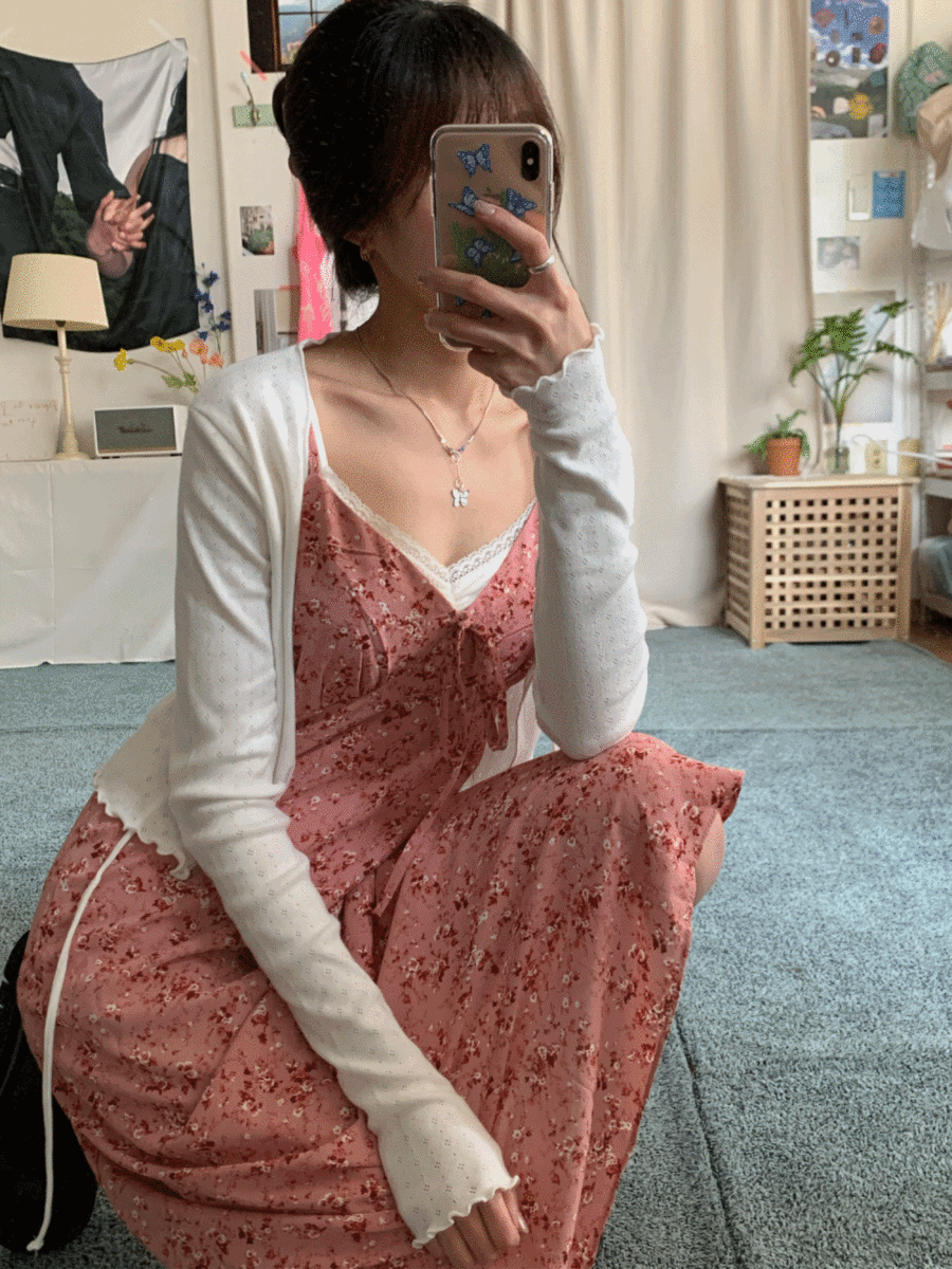 (BEST!) [Dress] Cherry blossom ribbon dress / 3 colors