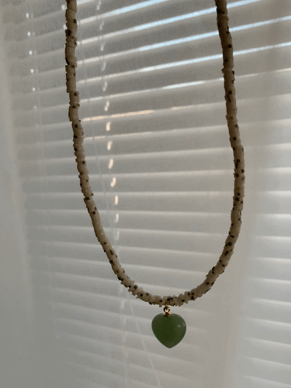 [Acc] Heart clay stone necklace / one color