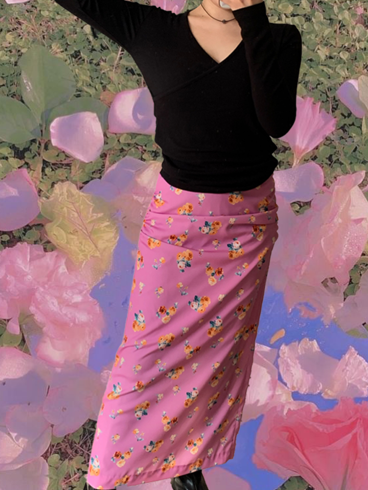 [Skirt] Kathleen flower skirt / 2 colors