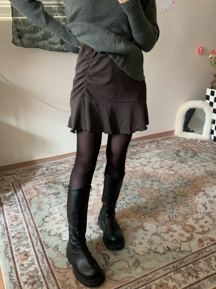 [Skirt] Marisol shirring mini skirt / 2 colors