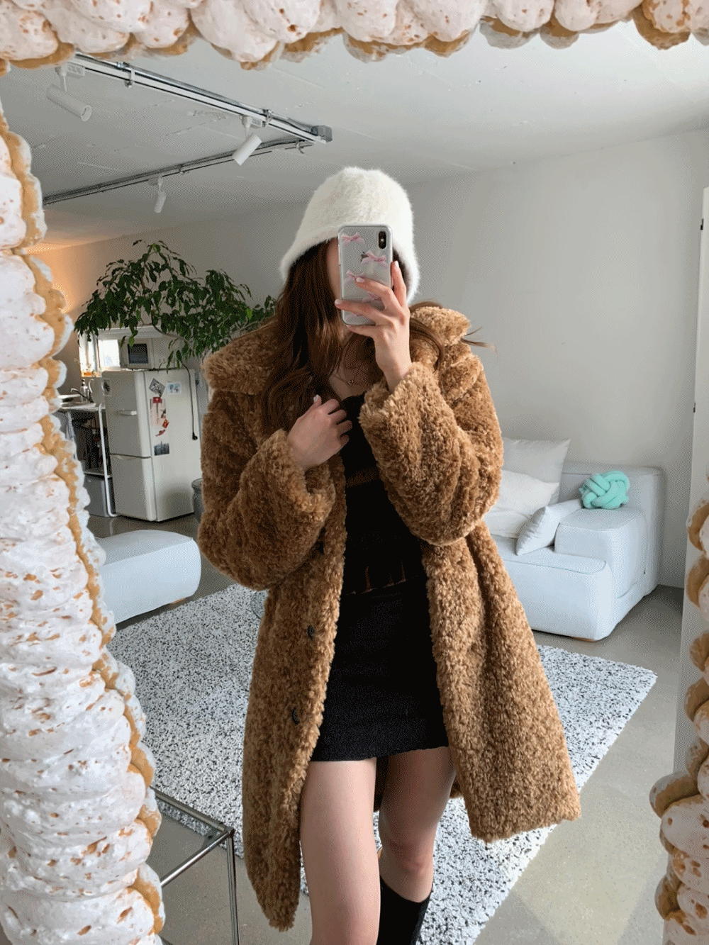 [Outer] Teddy curly coat / 2 colors
