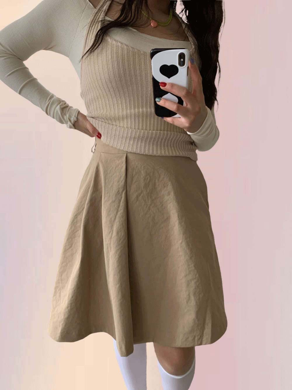 [Skirt] Jenny midi pleats skirt / 2 colors