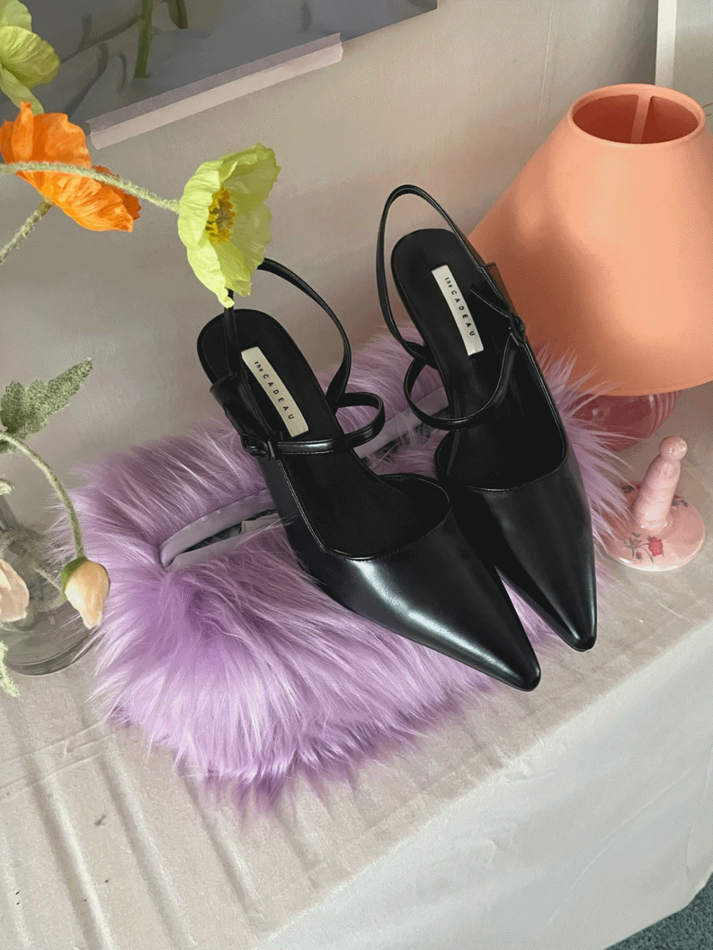 [Shoes] Daily strap slingback heels / one color