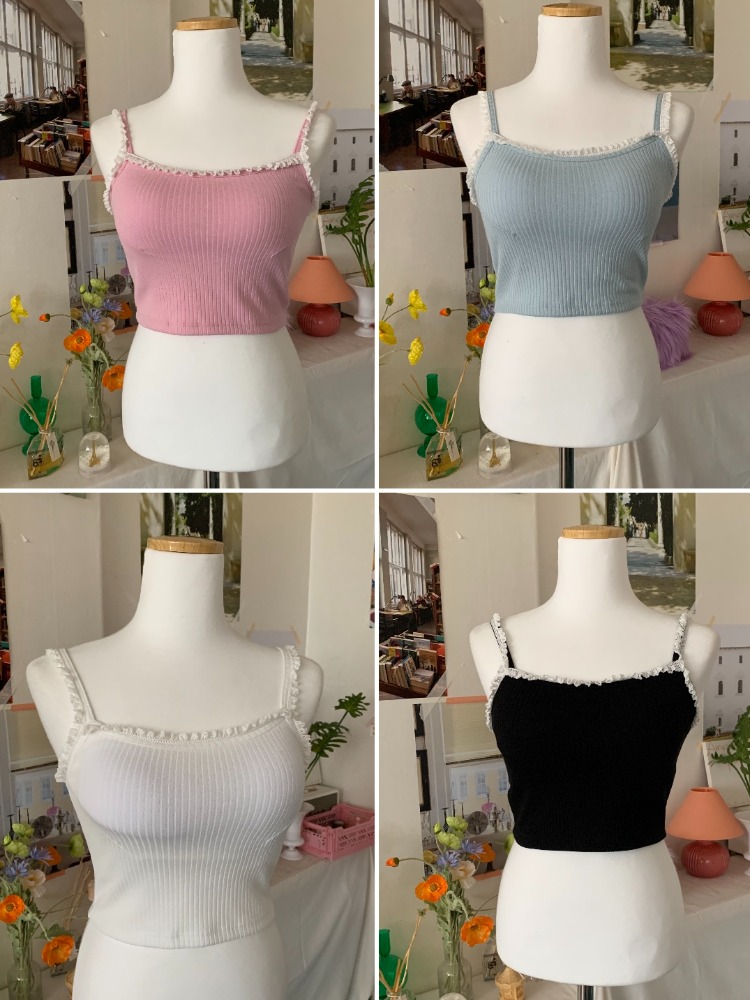 (패드내장) [Innerwear] Asha lace bra top / 4 colors