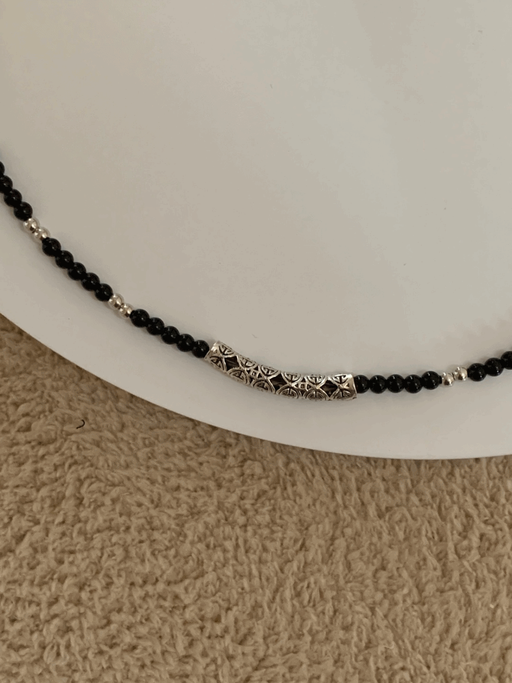 [Acc] Antique Stone Necklace / one color