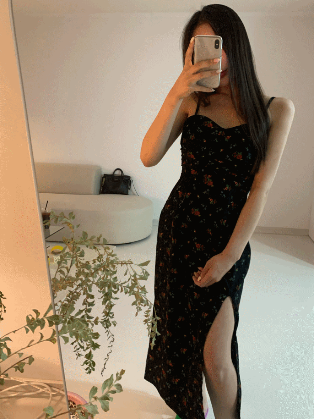 [Dress] Augustin slit bustier dress / 2 colors
