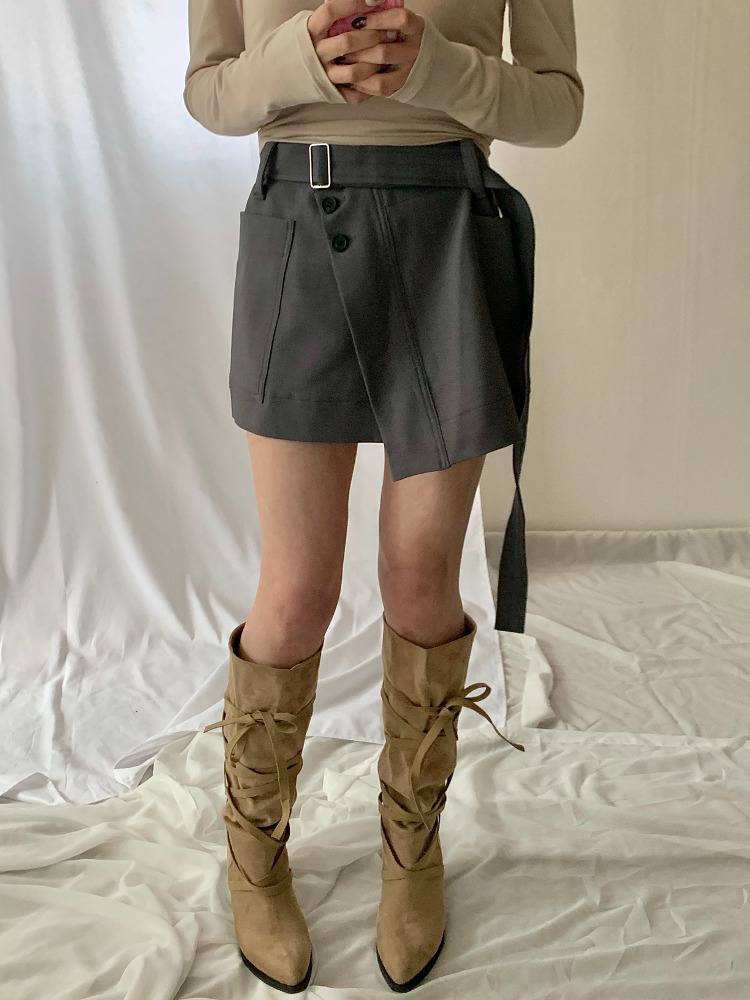 [PREMIUM] [Skirt] Popova belt skirt / 2 colors