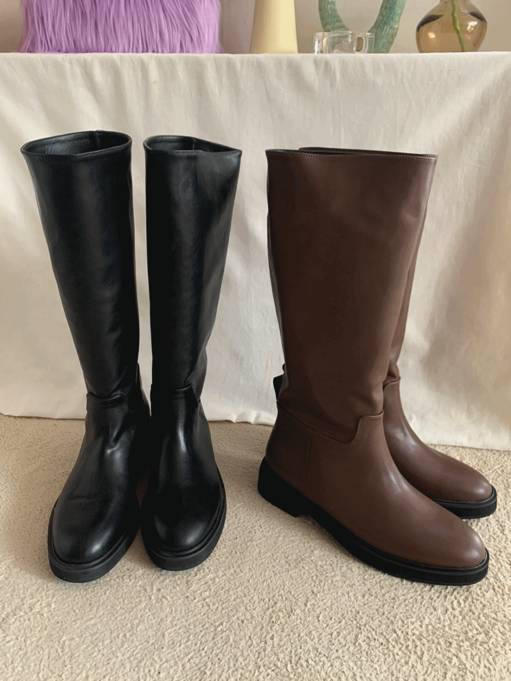 [Shoes] Relaxed Basic Round Boots / 2 colors