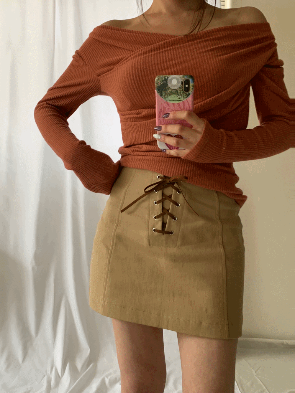 [Skirt] Lille Eyelet Mini Skirt / 2 colors