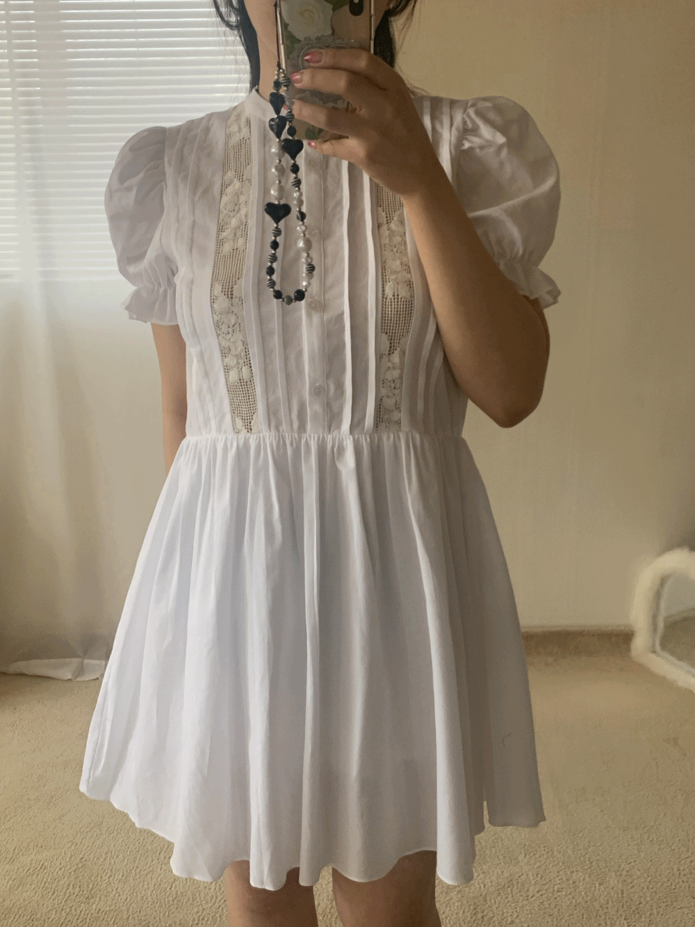 (재입고!) [PREMIUM] [Dress] Vanilla Lace Trimming Dress / one color