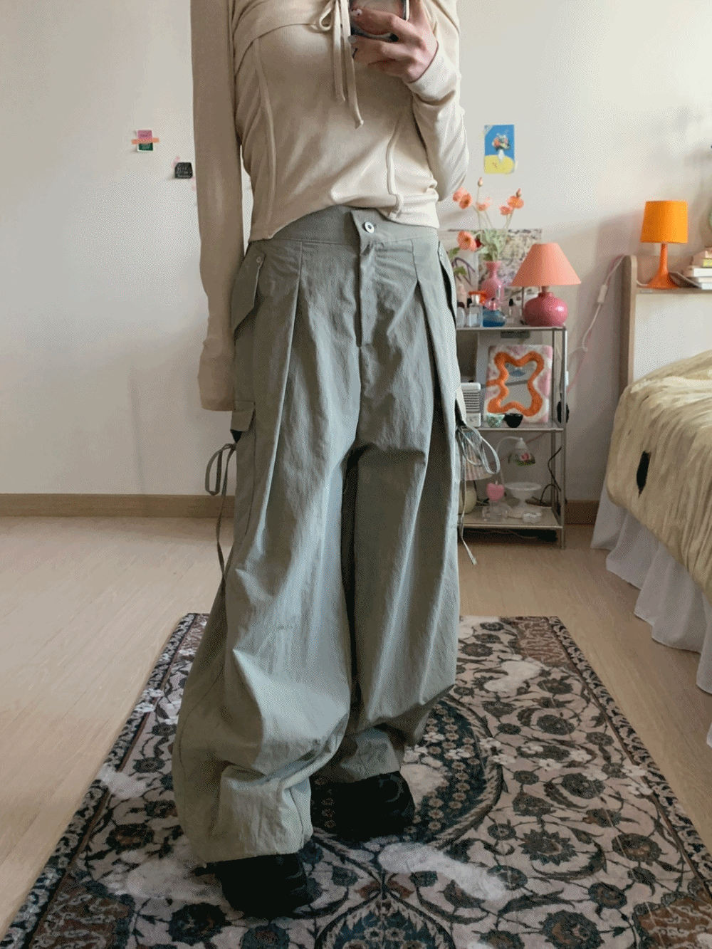 [PREMIUM] [Bottom] Jaye Ribbon Cargo Pants / 3 colors