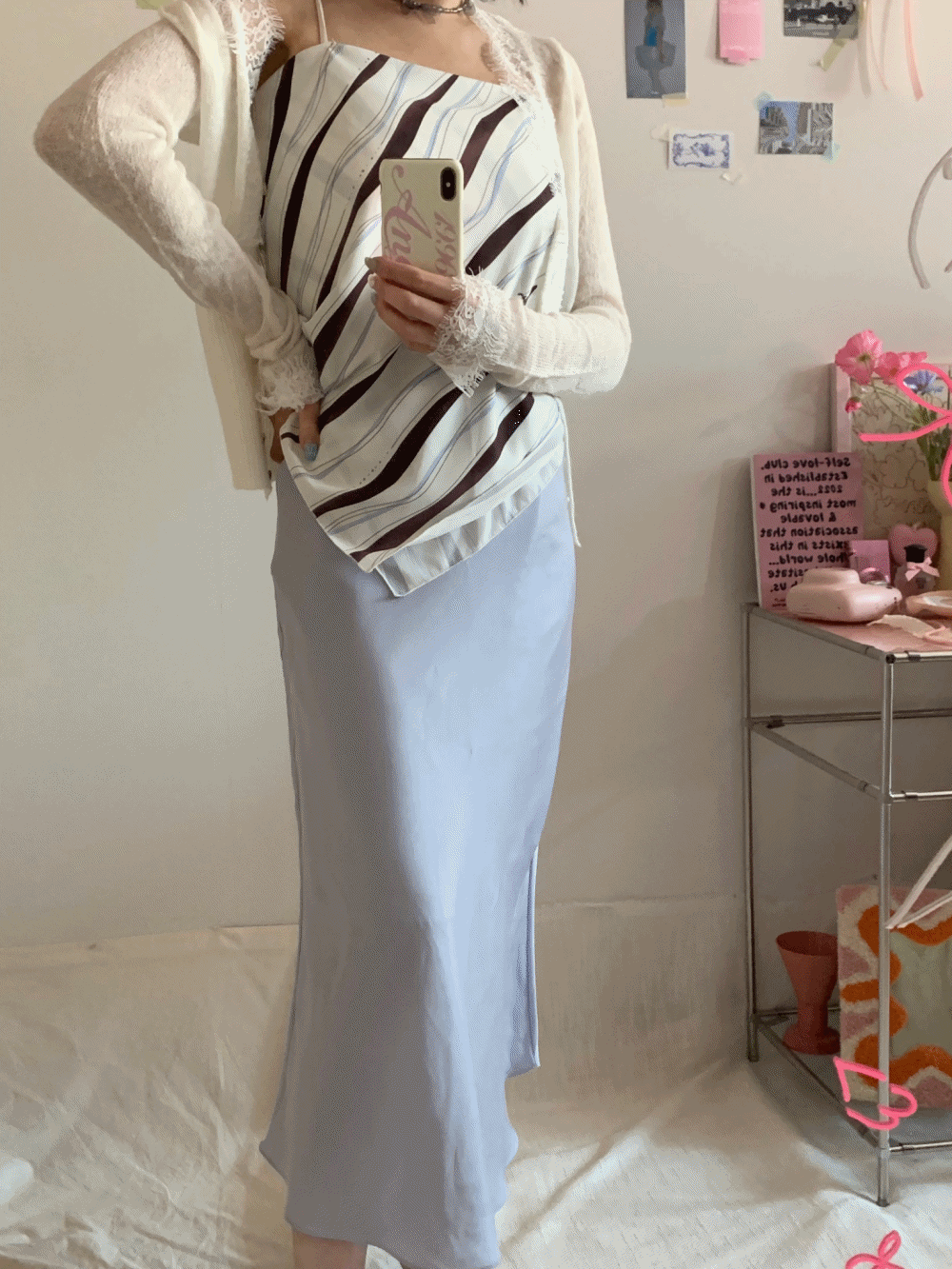 [Skirt] Vernice Satin Midi Skirt / 2 colors