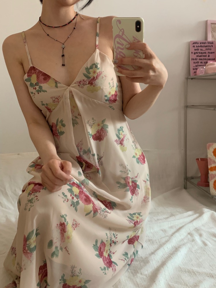 [Dress] Rosette Oriental Bustier Dress / one color