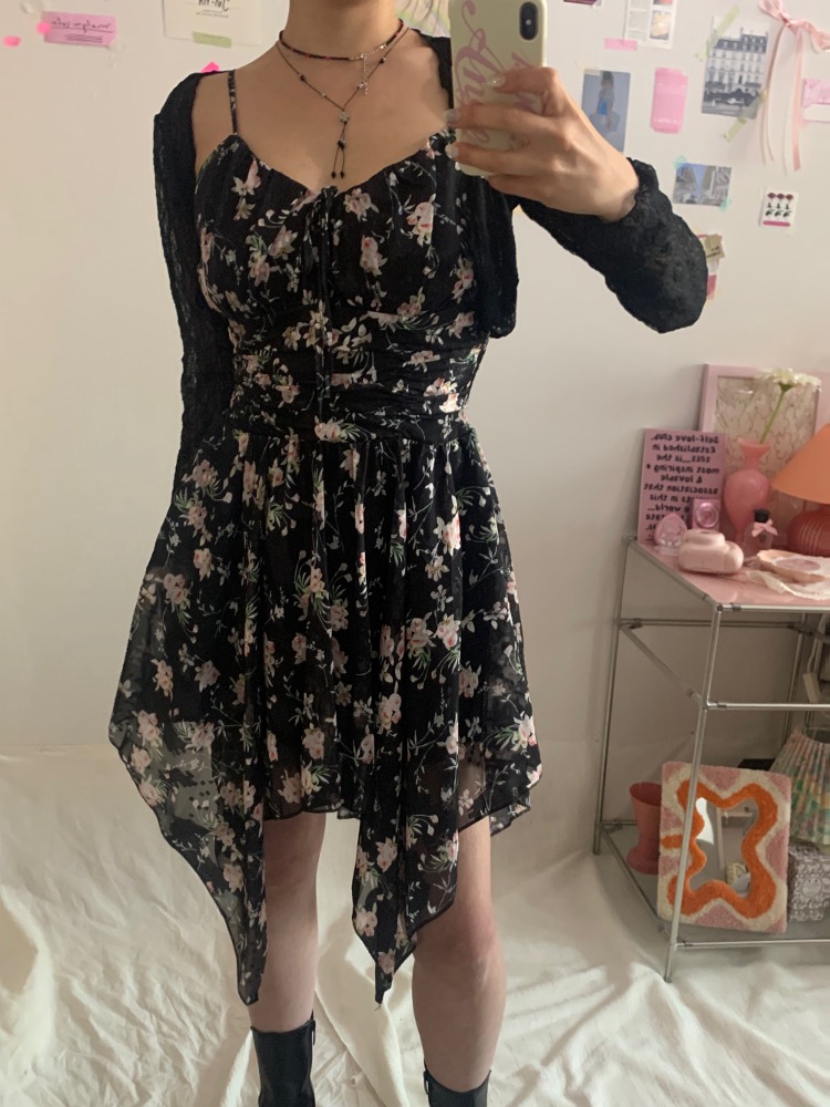 [Dress] Erin Chiffon Unbalance Mini Dress / one color