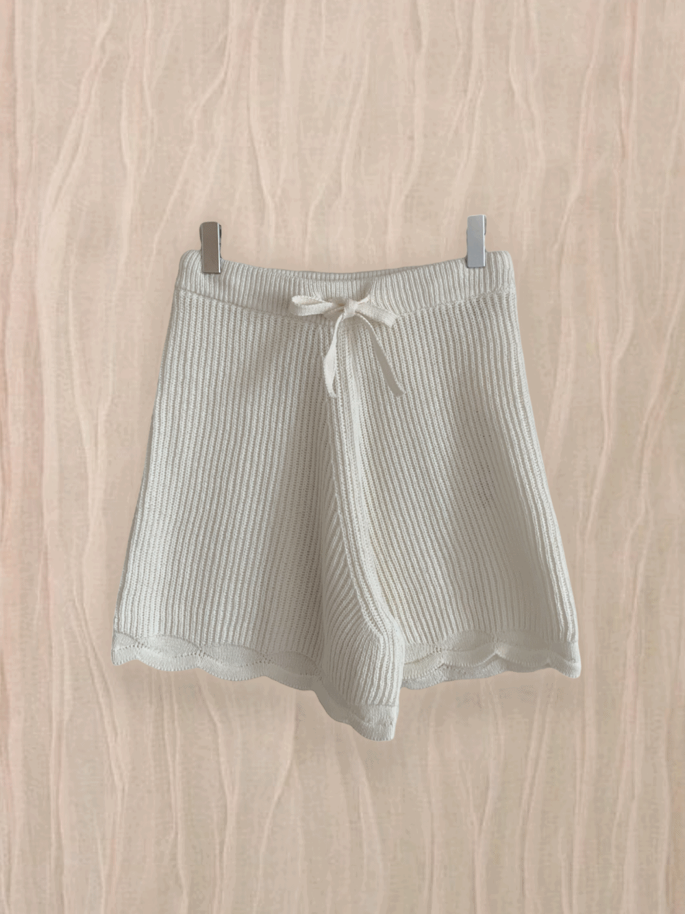 [Bottom] Wave Frill Knit Shorts / 3 colors