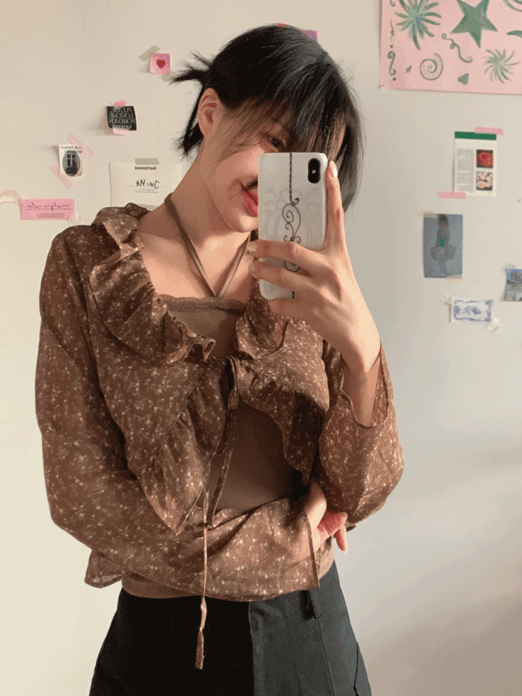 [Outer/ Top] Briony Ribbon Blouse Cardigan / 3 colors