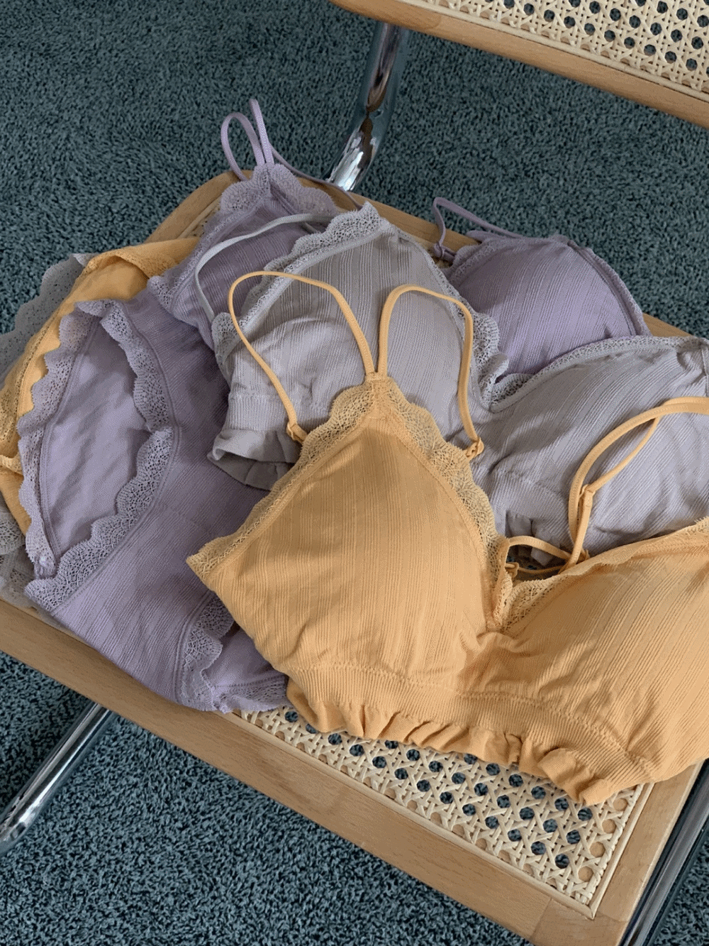 (재입고!) (BEST!) [Innerwear] Kota Lace Bralette &amp; Underwear SET / 7 colors