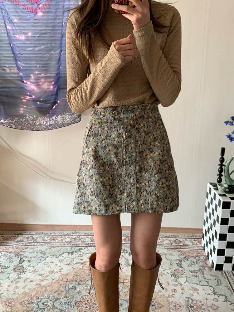 [Skirt] Beryl flower skirt / 2 colors