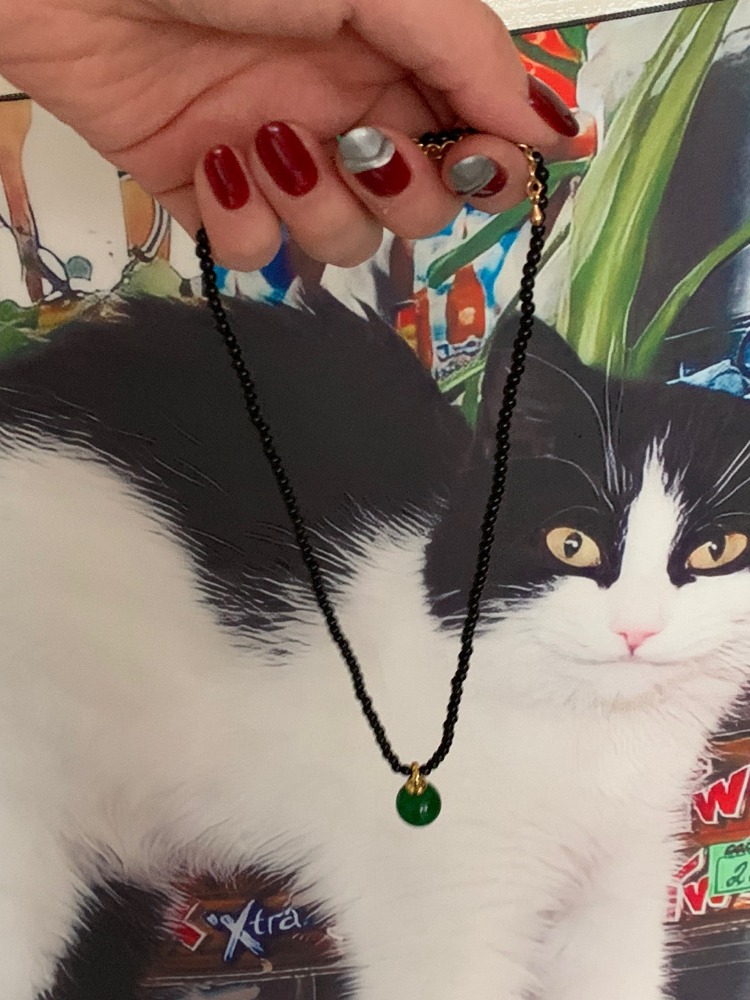 [Acc] Poppy green necklace / one color