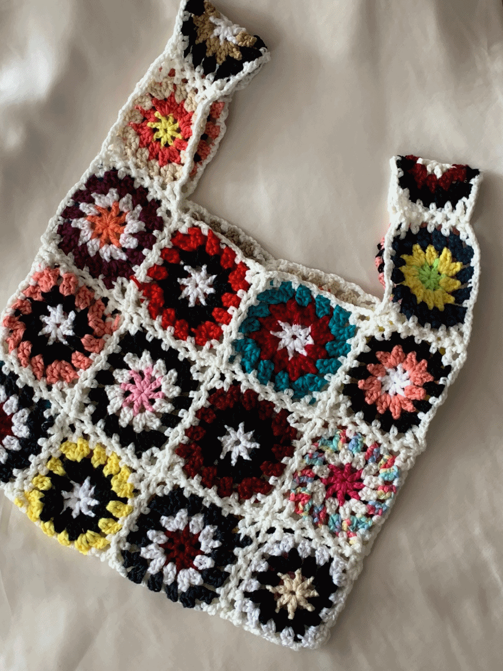 [Acc] Vintage knit flower bag / 2 colors