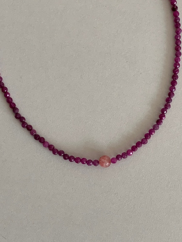 [Acc] Plum ruby necklace / one color