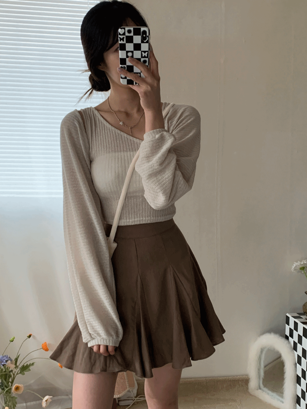 [Outer/ Innerwear] Nature linen cardigan &amp; sleeveless SET / 2 colors