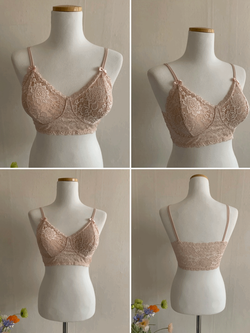 [Innerwear] Rosie ribbon lace bralette / 2 colors