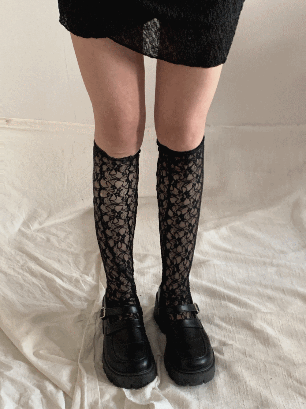 [Acc] Nuze Lace Knee Socks / 2 colors