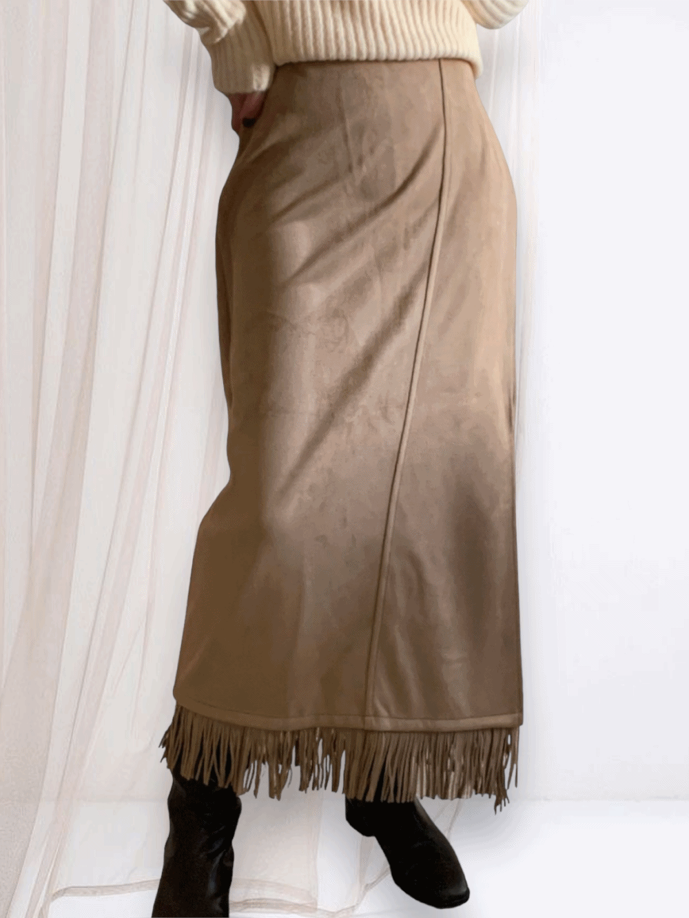 (재입고!) [Skirt] Bohemian Fringe Skirt / 2 colors