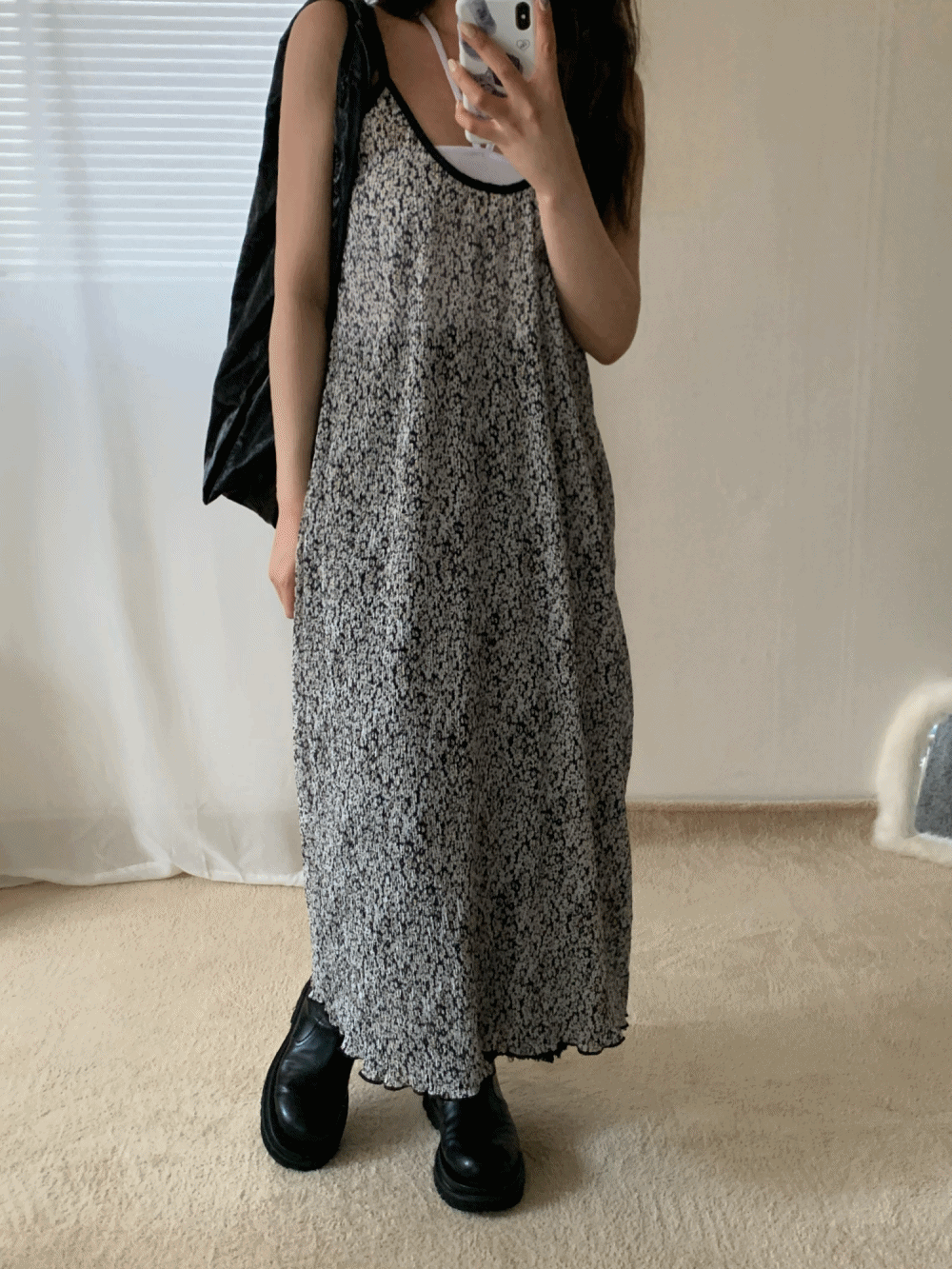 [Dress] Daisy wrinkle slip dress / 2 colors