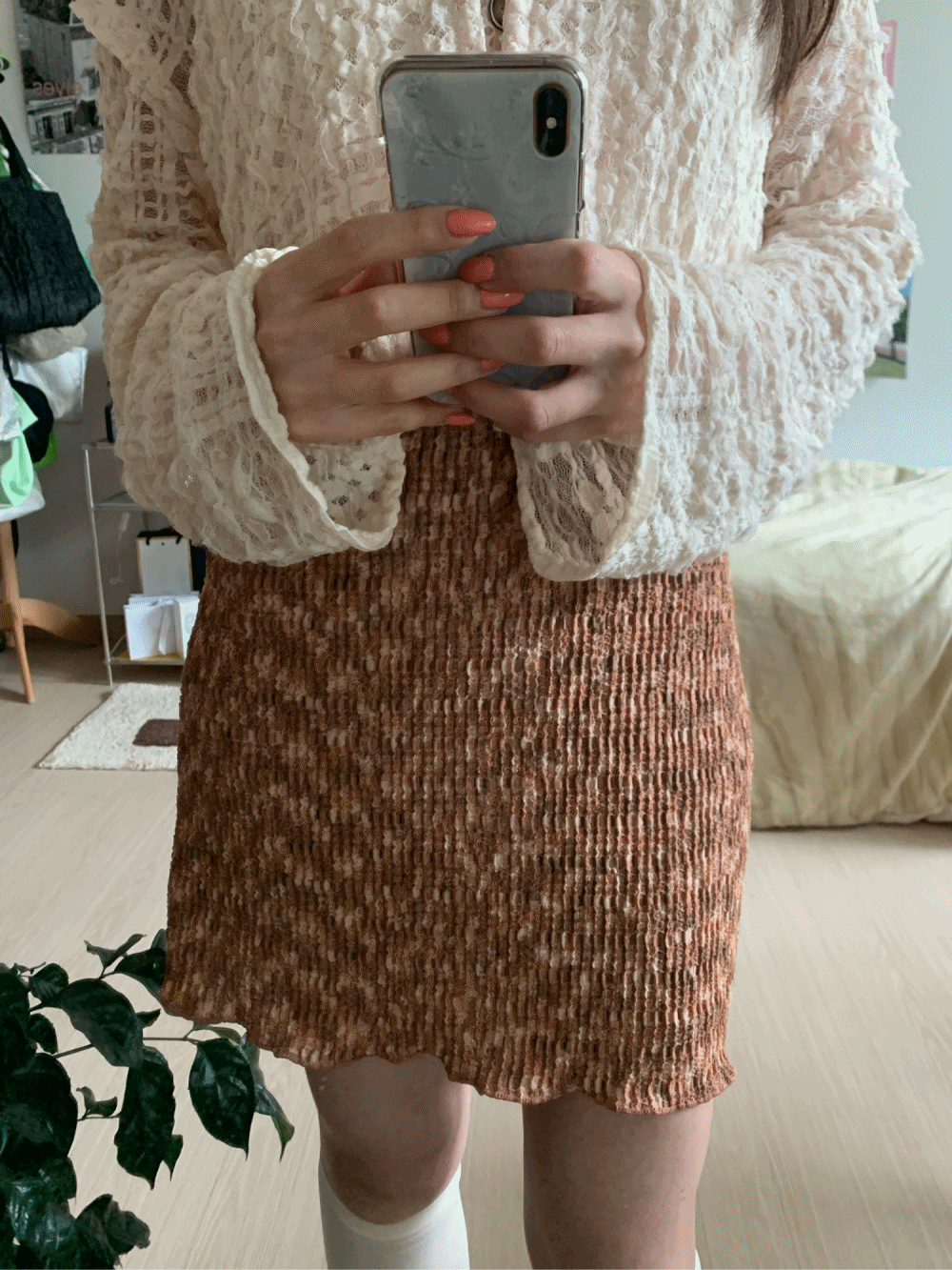 [Skirt] Maudie wrinkle mini skirt / 3 colors