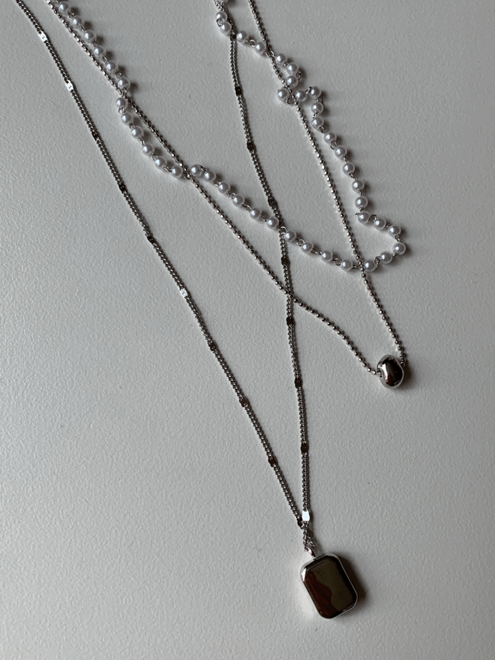[Acc] Rimo Silver Necklace SET / one color