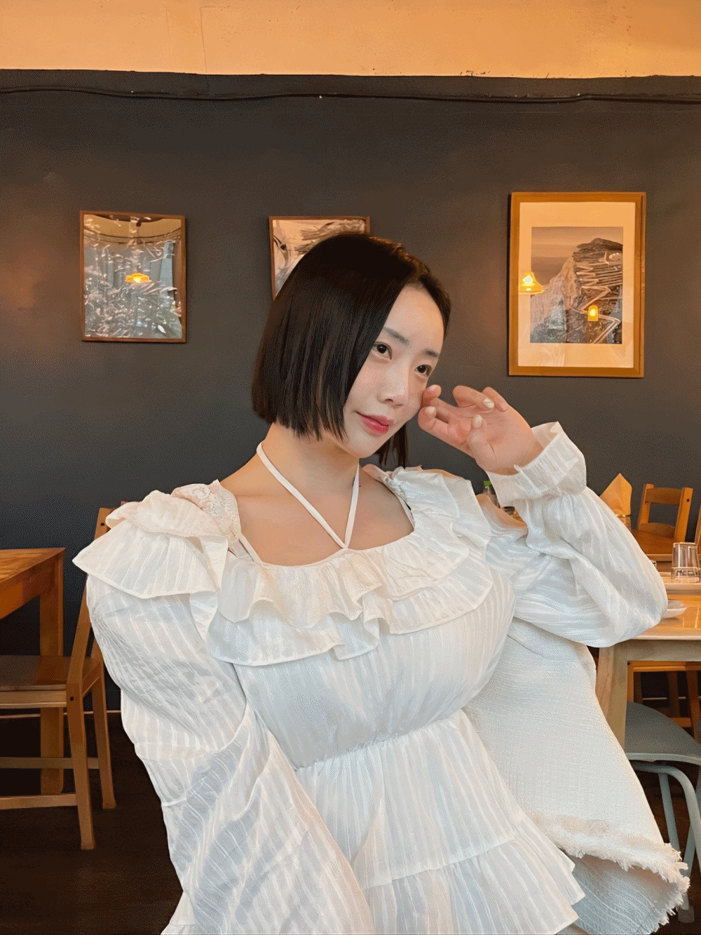 [PREMIUM] [Top] Amore Frill Ruffle Blouse / 3 colors