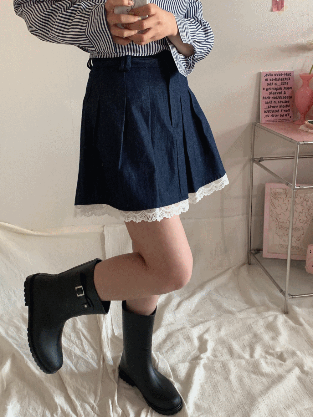 [PREMIUM] [Skirt] Milky Lace Trim Skirt / 2 colors