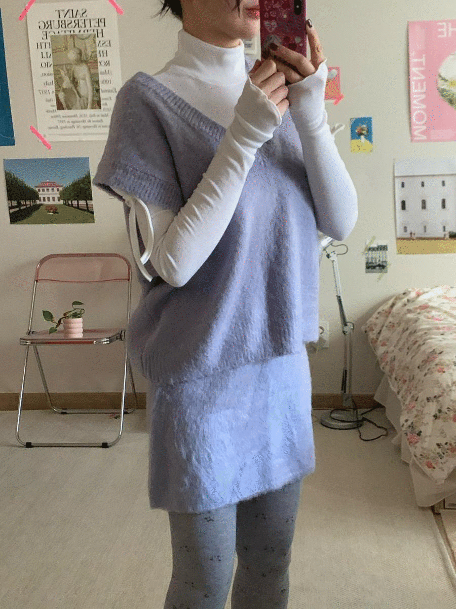 (재입고!) Pistachio knit vest / 4 colors