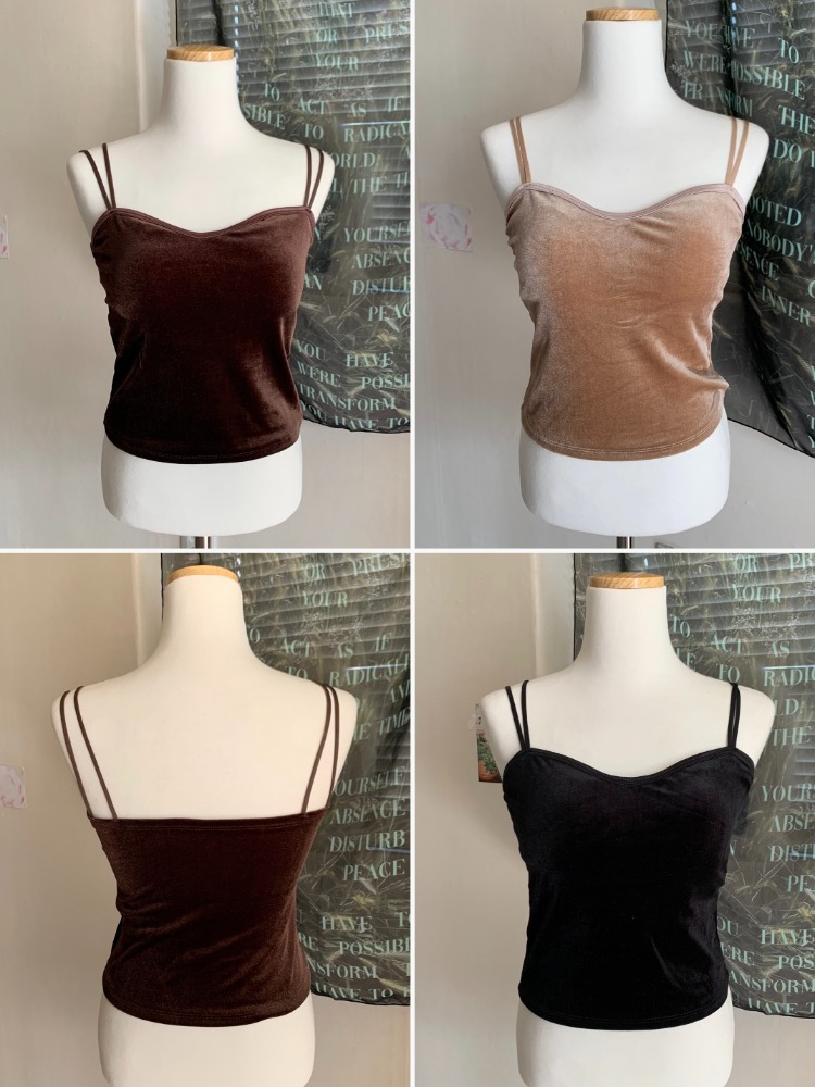 [Innerwear] (패드내장) Velvet bra top / 3 colors