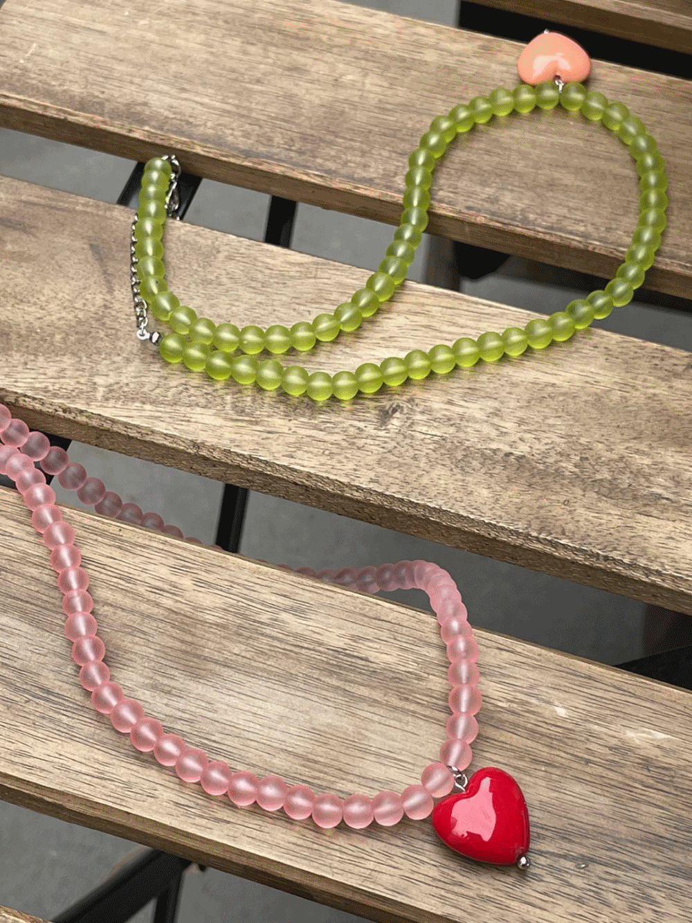 [Acc] Matte heart necklace / 2 colors