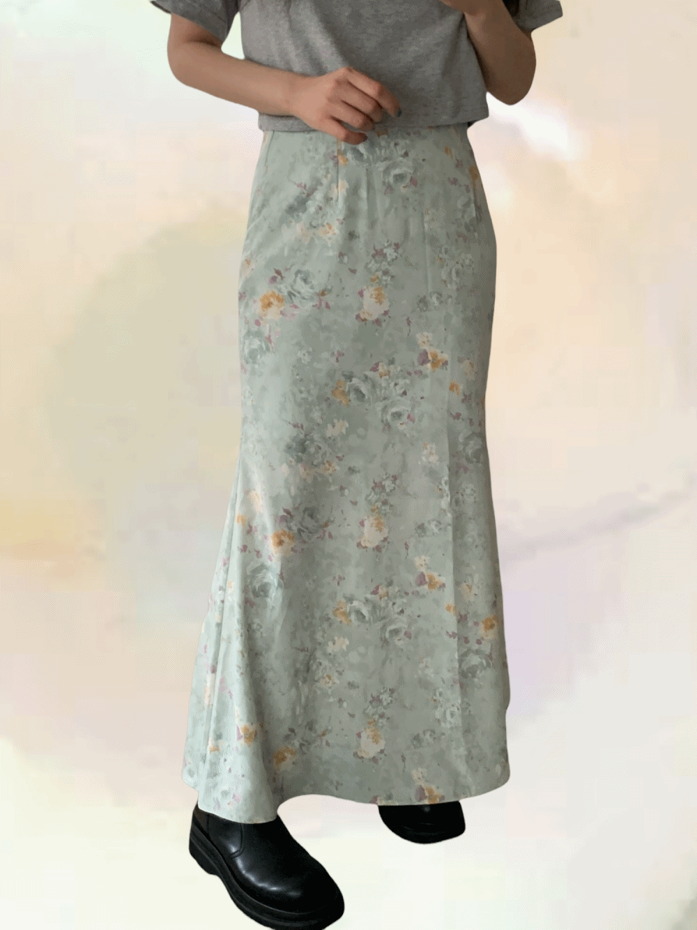 [Skirt] Napoli floral flare skirt / 2 colors