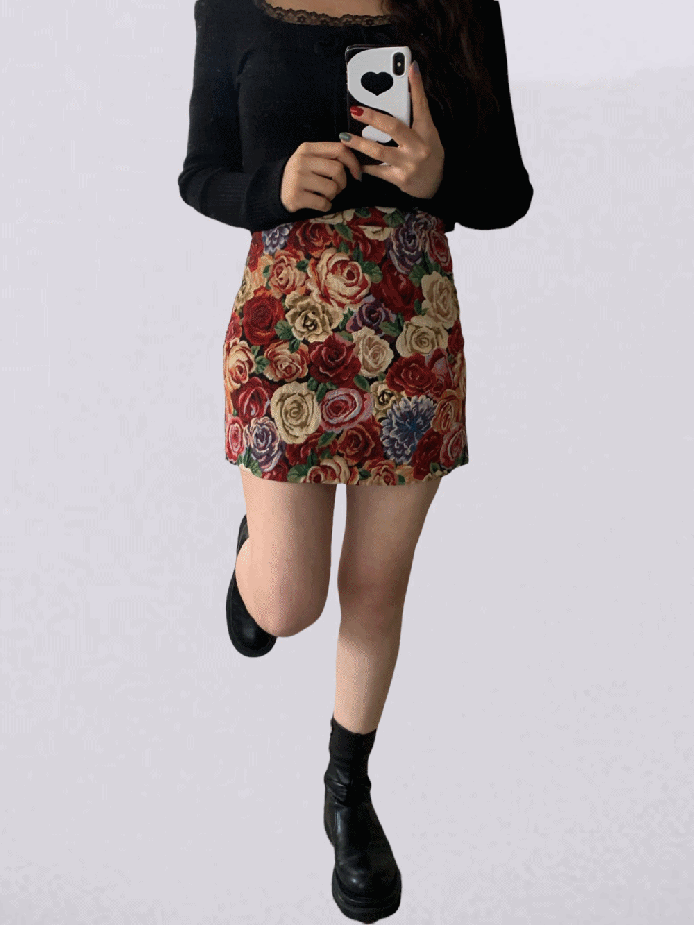 [Skirt] Garden rose jacquard skirt / 2 colors
