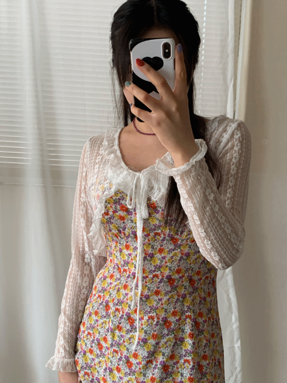 [Outer] Primrose lace bolero cardigan / one color