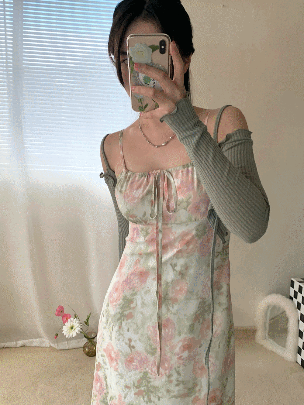 (주문폭주!) [Dress] Mindy ribbon slip dress / 2 colors