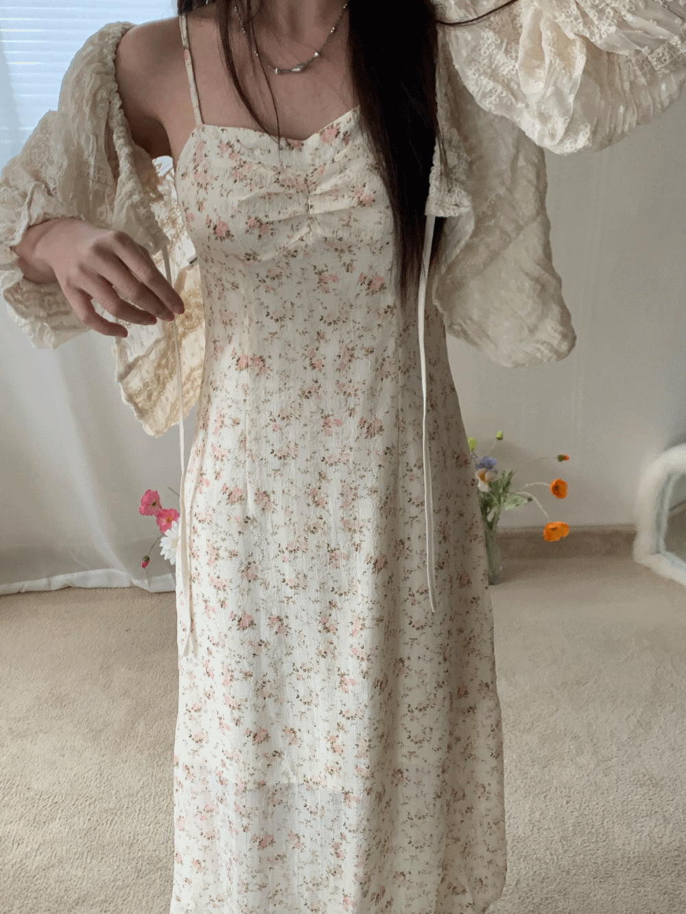 [Dress] Bay shirring bustier dress / 3 colors