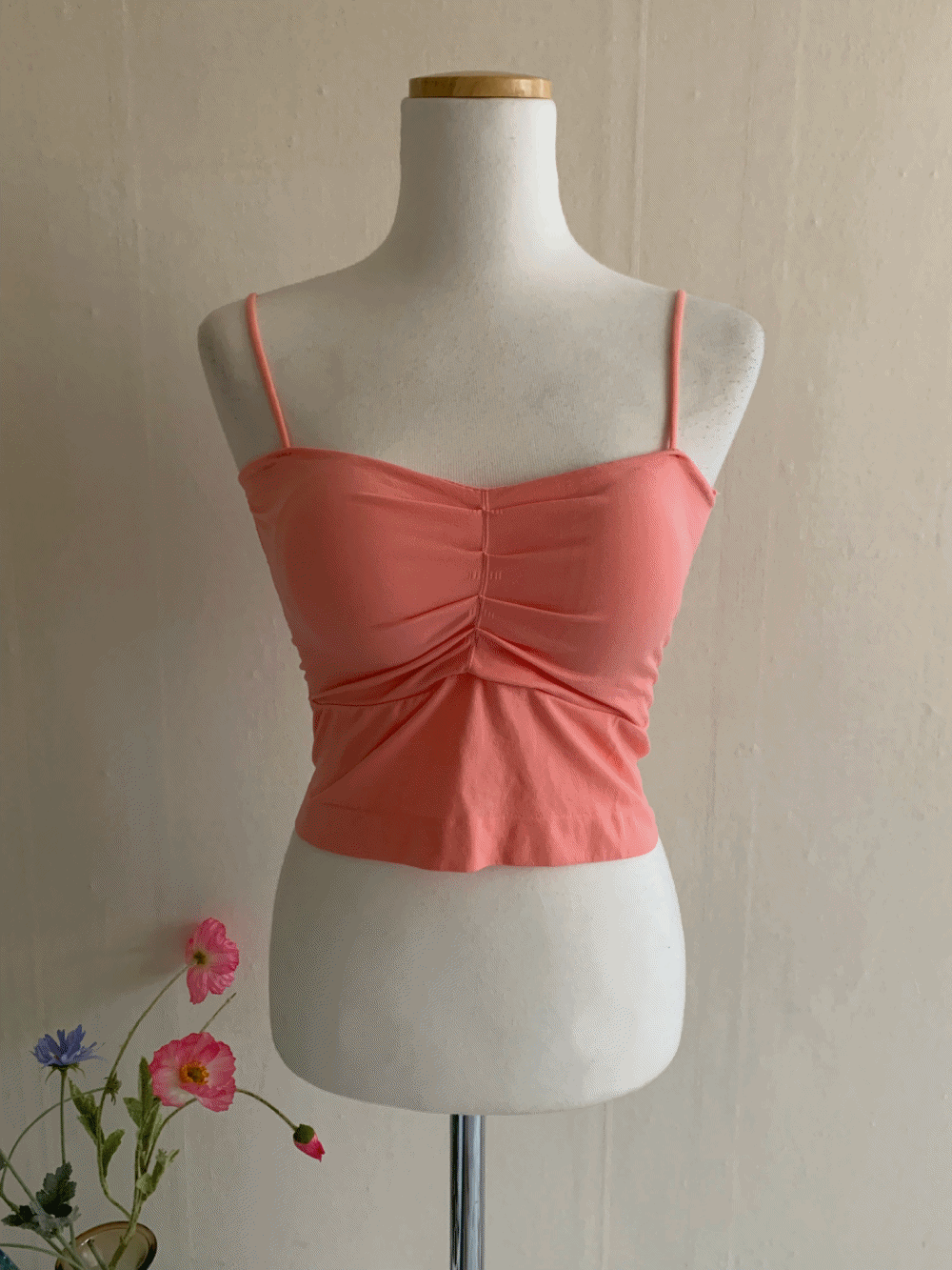 (패드내장) [Innerwear] Mermaid shirring bra top / 4 colors