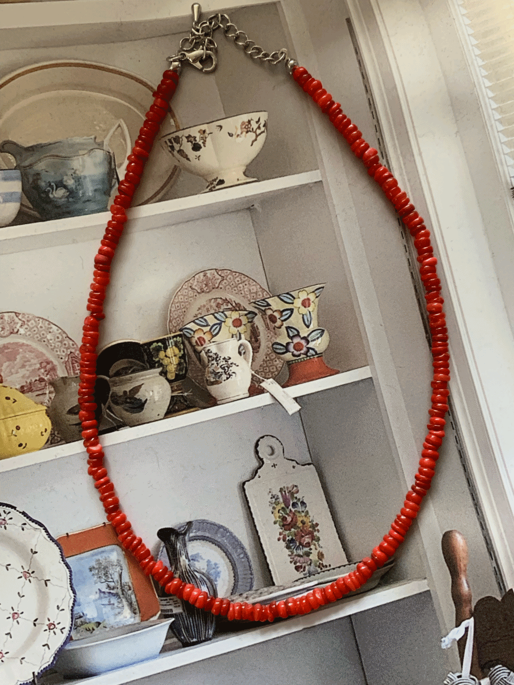 [Acc] Ida red stone necklace / one color