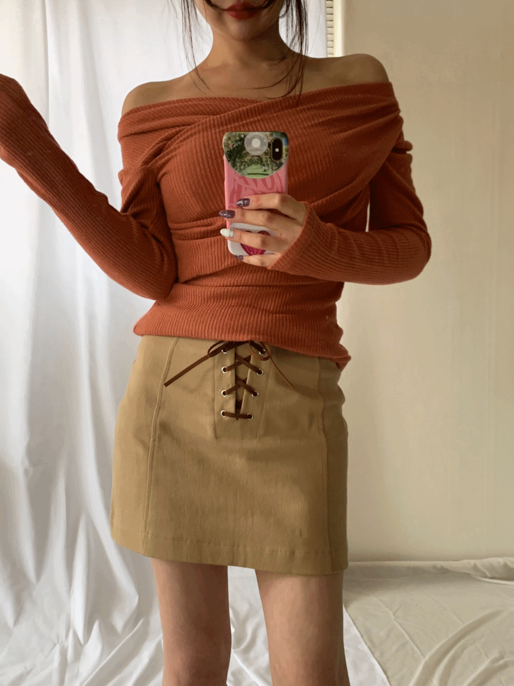 [Top] Mild Amber Shirring Knit / 3 colors