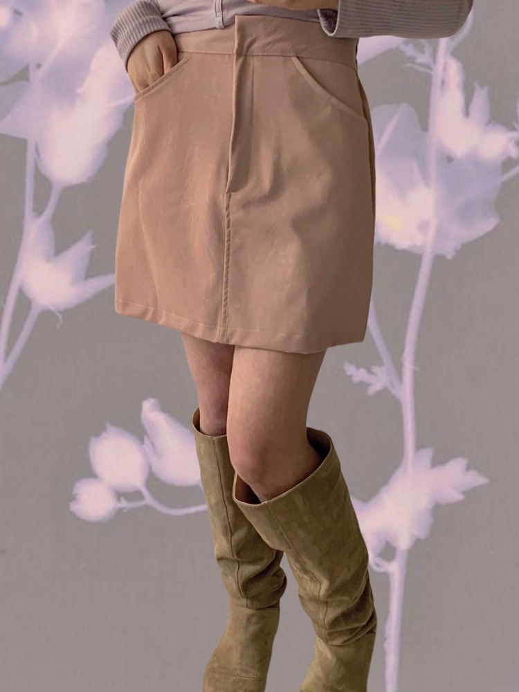 [Skirt] Rosie Leather Mini Skirt / one color