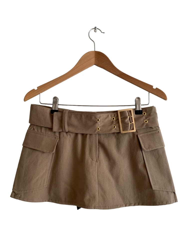 [SAMPLE SALE] [Skirt] Belt Buckle Cargo Mini Skirt-pants / 3 colors