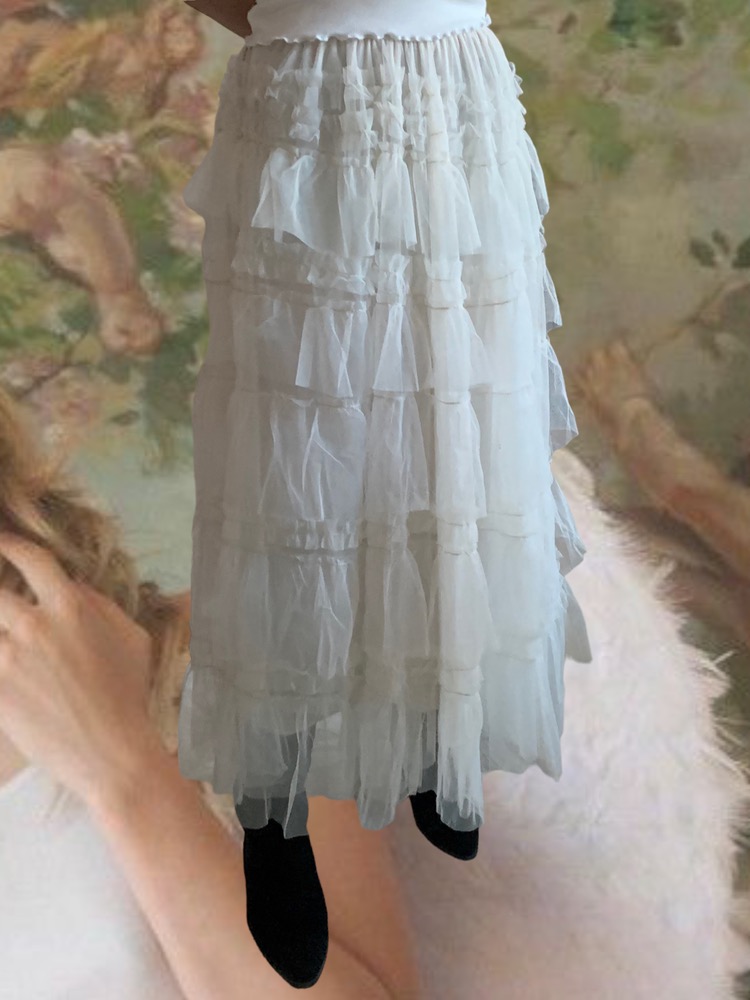 [PREMIUM] [Skirt] Sha Ballerina Frill Maxi Skirt / 2 colors