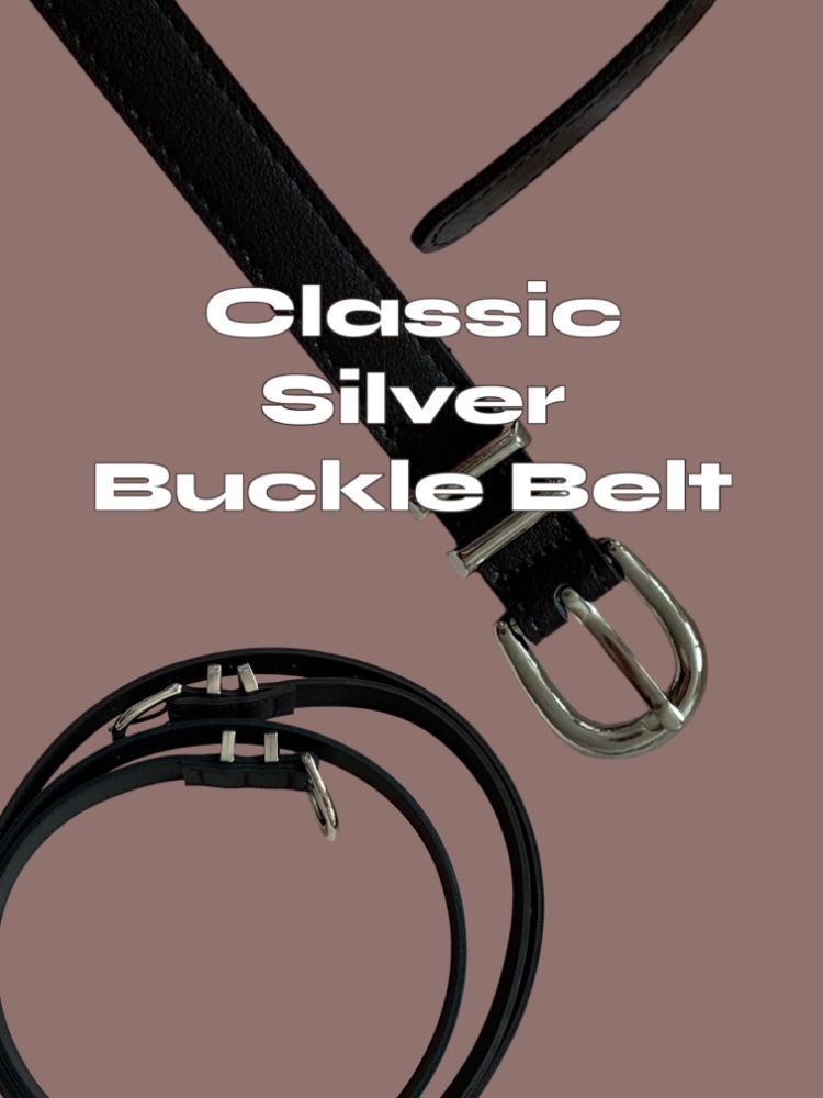[Acc] Classic Silver Buckle Belt / 2 colors