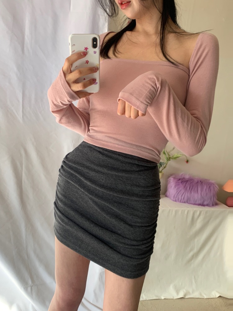 [Skirt] Beth Shirring Mini Skirt / 2 colors